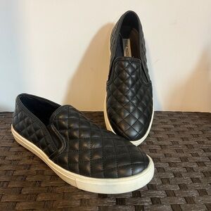 Steve Madden Black Quilted Women's Slip-Ons